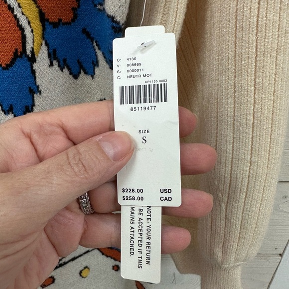 SOLD!!!Anthropologie Neutral Pattern Sweater Dress | Size Small | NWT - Picture 7 of 9